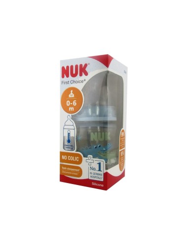 Botella indicadora de temperatura de silicona NUK First Choice 0-6M M 150ml