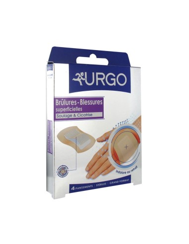 Urgo Burns y Wounds Large Sized Bandages x4