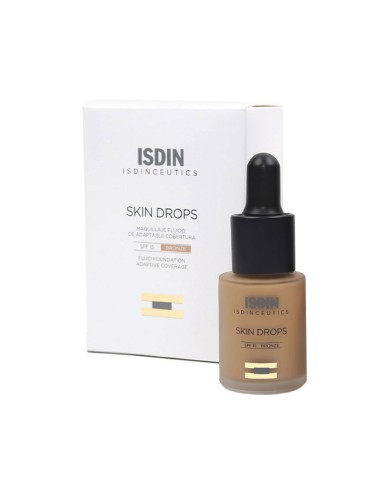 Isdinceuticcs Skin Drops Maquillaje Fluído de Cobertura Adaptable Bronce 15ml