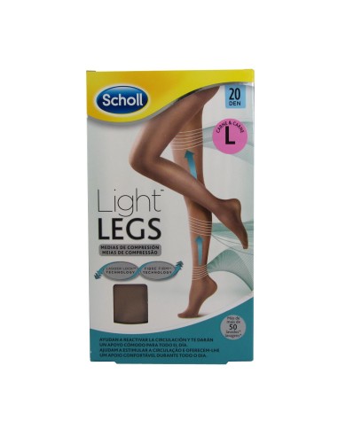 Scholl Light Legs Medias de compresión 20Den Carne Grande