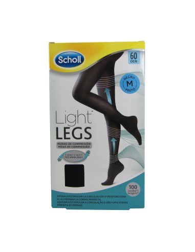 Scholl Light Legs Medias de compresión 60Den Negro Medium
