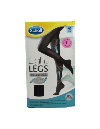 Scholl Light Legs Medias de compresión 60Den Negro Large