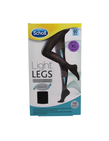 Scholl Light Legs Medias de compresión 60Den Negro Extra Large