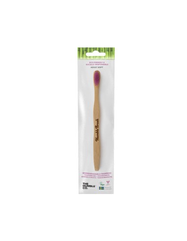 Cepillo de dientes de bambú de mango plano suave para adultos The Humble Co.