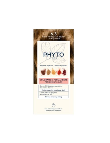 Colorante permanente Phyto Color con pigmentos vegetales 6.3 Rubio dorado oscuro