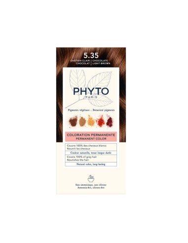 Phyto Color Tinte Permanente con Pigmentos Vegetales 5.35 Marrón Chocolate Claro