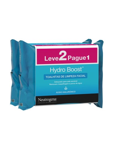 Neutrogena Duo Hydro Boost Toallitas Limpiadoras Faciales 25 Unidades