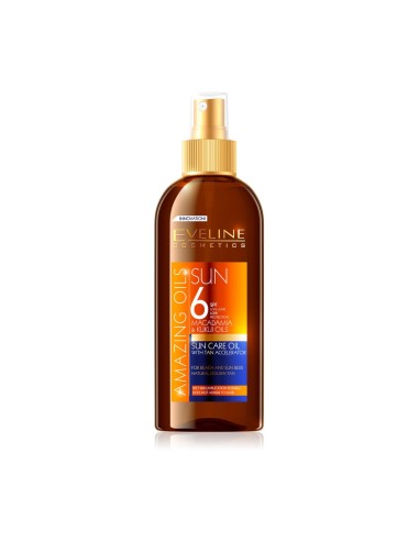 Eveline Cosmetics Sun Amazing Oils Aceite de protección solar con acelerador del bronceado SPF6 150ml