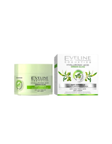 Eveline Cosmetics Hyaluronic Acid Crema de Oliva Verde 50ml