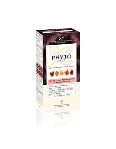 Phyto Color Tinte Permanente con Pigmentos Vegetales 5.5 Marrón Caoba Claro
