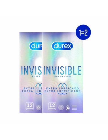 Durex Duo Invisible Extra Fino Extra Lubricado 12 Preservativos
